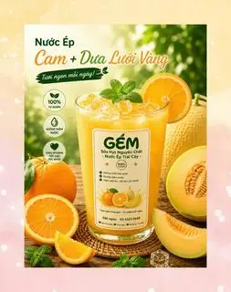 Hình ảnh Nước Ép Cam - Dưa Lưới 