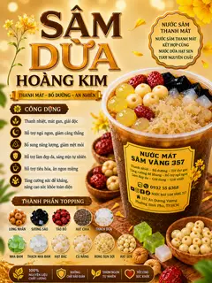 Hình ảnh Sâm Dừa Hoàng Kim 10 Topping