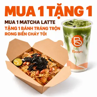 Hình ảnh [ 1 TẶNG 1 ] Mua 1 Matcha Latte -  Tặng 1 Bánh Tráng trộn Rong Biển cháy tỏi