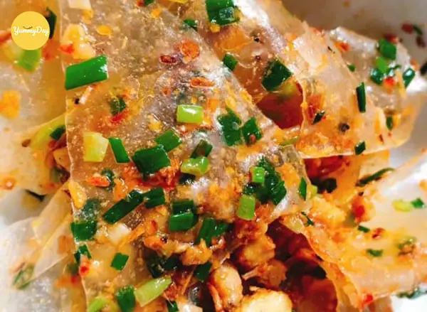 Hình ảnh bánh tráng trộn mỡ hành 