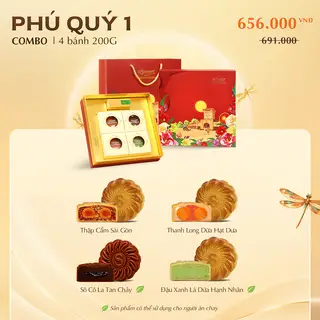 Hình ảnh [Bánh Trung Thu Savouré] COMBO PHÚ QUÝ 1 - 4 bánh 200g