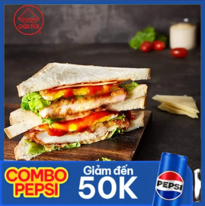 Hình ảnh Combo Sandwich Đặc Biệt B Phô Mai + 1 Pepsi