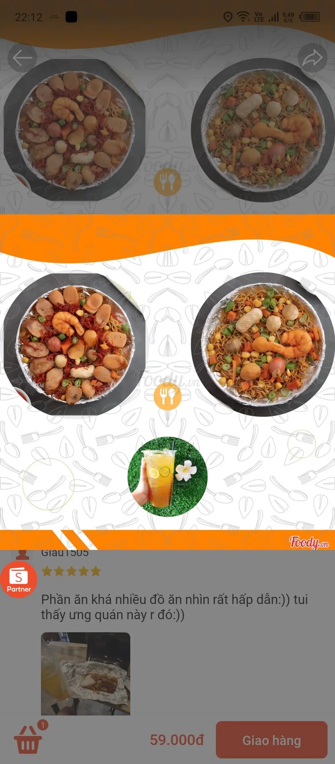 Hình ảnh Mì trộn đặc biệt - mì trộn thập cẩm - trà