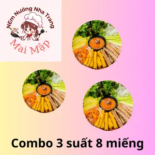 Hình ảnh Combo nhóm bạn thân - 3 suất nem nướng Nha Trang 8 miếng 