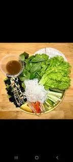 Hình ảnh Nem nướng + bò lốt cuốn bánh tráng