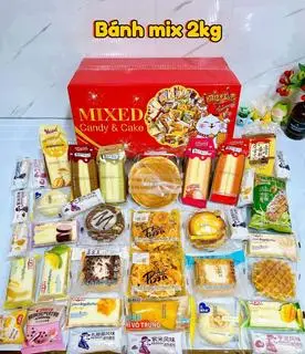 Hình ảnh Bánh Mix Nội Địa - set lớn 2kg bánh (35-40 bánh lớn nhỏ)