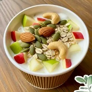 Hình ảnh Sữa chua táo mix hạt dinh dưỡng