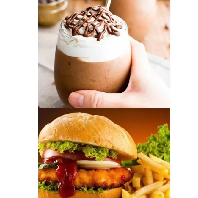 Hình ảnh HAMBURGER BÒ+CAFE SOCOLA ĐÁ XAY