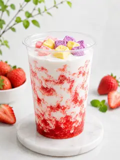 Hình ảnh Latte dâu kem chesse