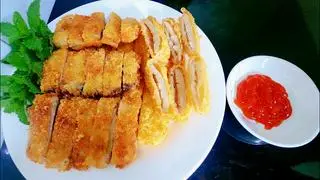 Hình ảnh Nấm đùi gà cuộn rong biển chiên xù