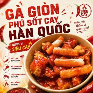 Hình ảnh Gà viên phủ sốt cay Hàn