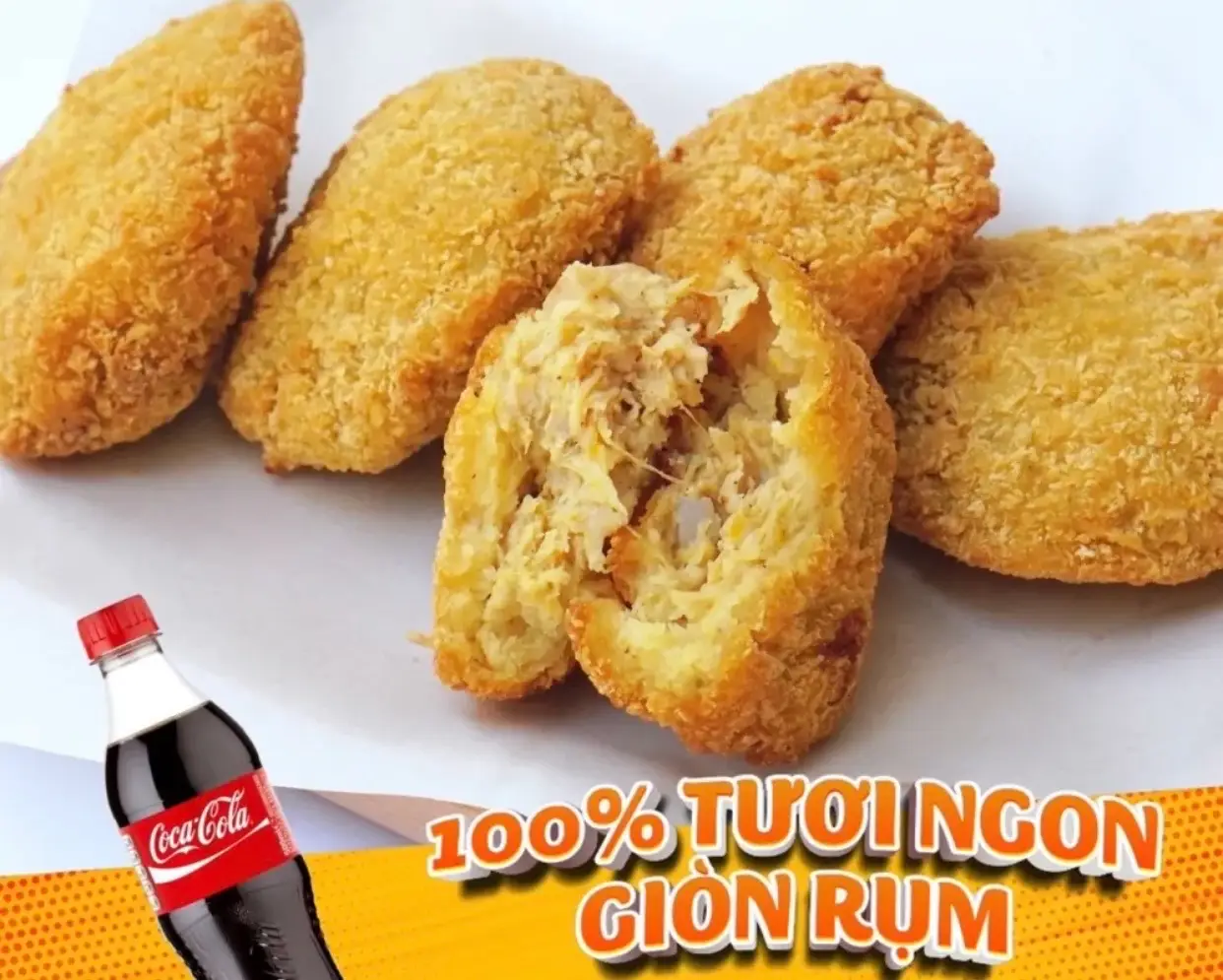 Hình ảnh Combo 5 Bánh Gà Phô Mai + Coca Cola