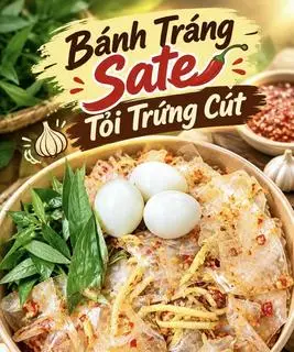 Hình ảnh Bánh Tráng Sate Tỏi Trứng Cút