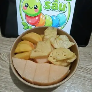 Hình ảnh Hoa quả mix Hồng giòn + Dưa vàng + Dứa