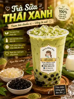 Hình ảnh Trà sữa thái xanh 500ml