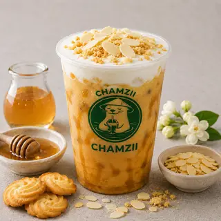 Hình ảnh Jasmine Honey Crunchy - Trà sữa Mật Nhài Phủ Quy Bơ Hạnh Nhân