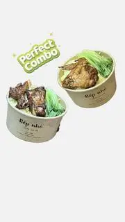 Hình ảnh combo cơm sườn que + cơm gà mắm tỏi 