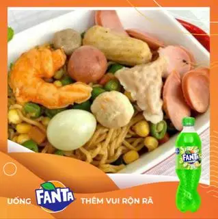 Hình ảnh Mì trộn thập cẩm nhiều mì - Fanta soda kem