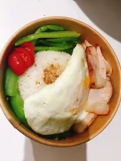 Hình ảnh Combo 1 cơm  Cá bông lau - cơm xá xíu - 2 trứng ốp La - 2 cam sả