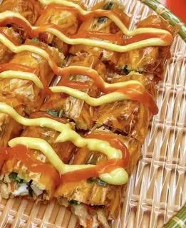 Hình ảnh Bánh tráng cuộn + Trà chanh/quất size L