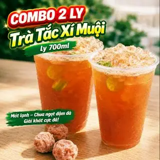 Hình ảnh Combo 2 Ly Hồng Trà Tắc Xí Muội ly 700ml