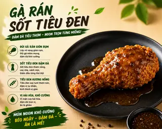 Hình ảnh gà rán sốt tiêu đen