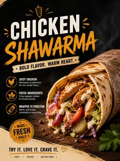 Hình ảnh Shawarma chicken - bánh cuộn gà