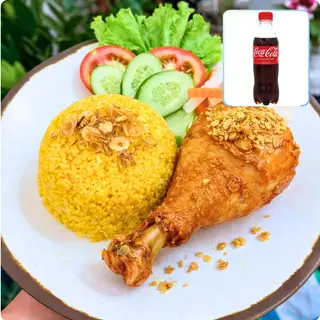 Hình ảnh CƠM GÀ đùi VỪA NHÚNG SỐT  MẮM TỎI + 1 coca