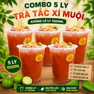 Hình ảnh Combo 5 Ly Trà Tắc Xí Muội Khổng Lồ Ly 1000ml