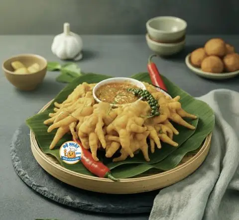 Hình ảnh Chân Gà Ủ Muối Hoa Tiêu Rút Xương Khay 500G + Kèm 2 Hũ Sốt Chấm Muối Hoa Tiêu 