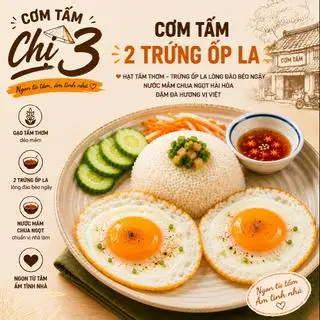 Hình ảnh Cơm Tấm Ốp La 2 Trứng