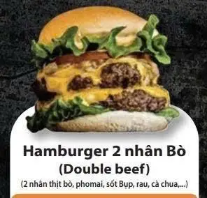 Hình ảnh Hamburger 2 nhân bò - double beef