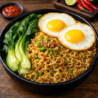 Hình ảnh Mì Trộn Indomie Trứng Ốp La (2 Trứng)