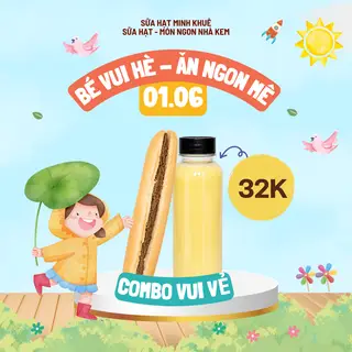 Hình ảnh Combo Vui Vẻ (1 Bánh mì que + 1 Sữa bắp 300ml)