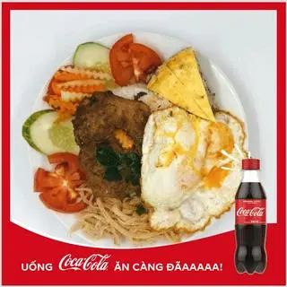 Hình ảnh Cơm tấm sườn bì trứng + 1 coca