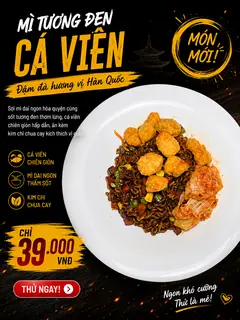 Hình ảnh Mỳ tương đen Koreno cá viên chiên
