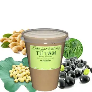 Hình ảnh Sữa hạt điều - hạt sen huế - đậu đen xanh lòng ( chai uống ấm - không đá)