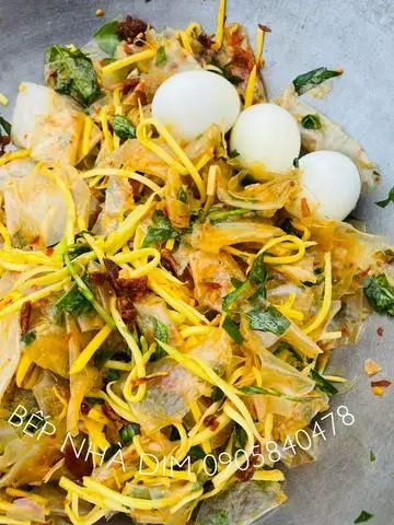 Hình ảnh Bánh Tráng Trộn Mỡ Hành