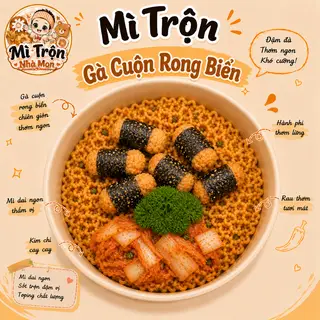 Hình ảnh Mì Trộn Gà Cuộn Rong Biển