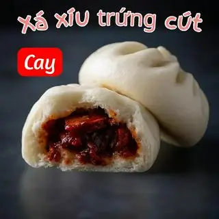 Hình ảnh Bánh bao thịt xá xíu cay trứng cút