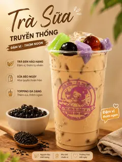 Hình ảnh Trà sữa truyền thống full topping