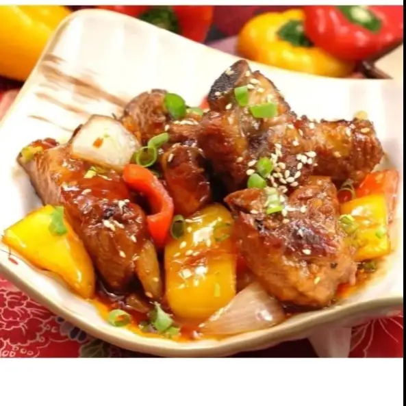 Hình ảnh Cơm Trắng Sườn Non Xào Chua Ngọt 