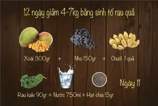 Hình ảnh Ngày 11 Xoài Chuối Nho Hạt Chia Cải Kale