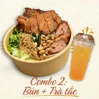 Hình ảnh Combo 2: 1 Bún full topping + 1 trà tắc
