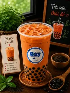 Hình ảnh trà sữa thái đỏ trân châu 
