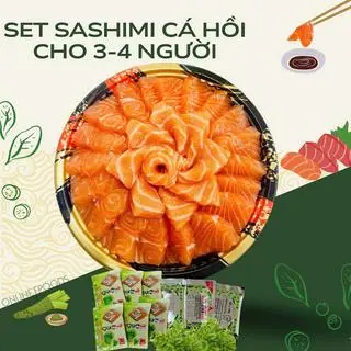Hình ảnh Set sashimi 500g cá hồi tươi Nauy cho 3 người