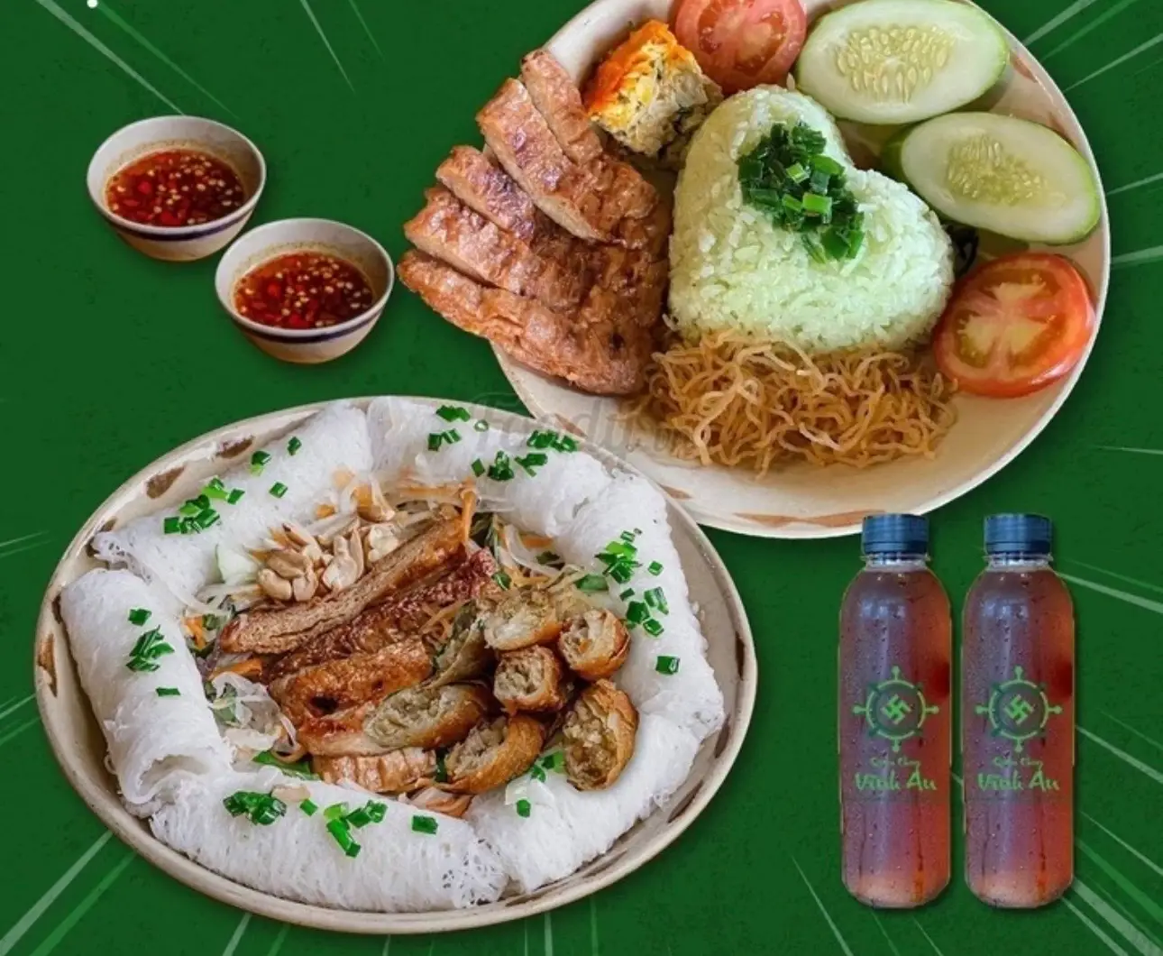 Hình ảnh Combo Bánh Hỏi Đầy Đủ + Cơm Sườn Bì Chả + 2 nước mát