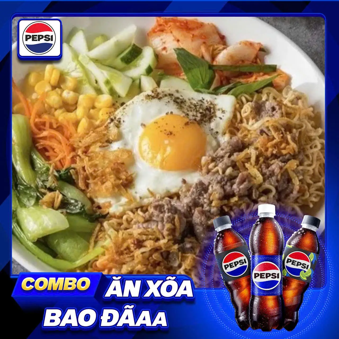 Hình ảnh Combo Mì Trộn + pepsi