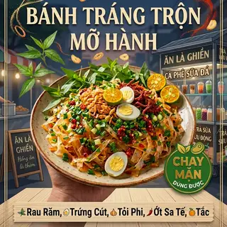 Hình ảnh Bánh tráng dẽo trộn mỡ hành 