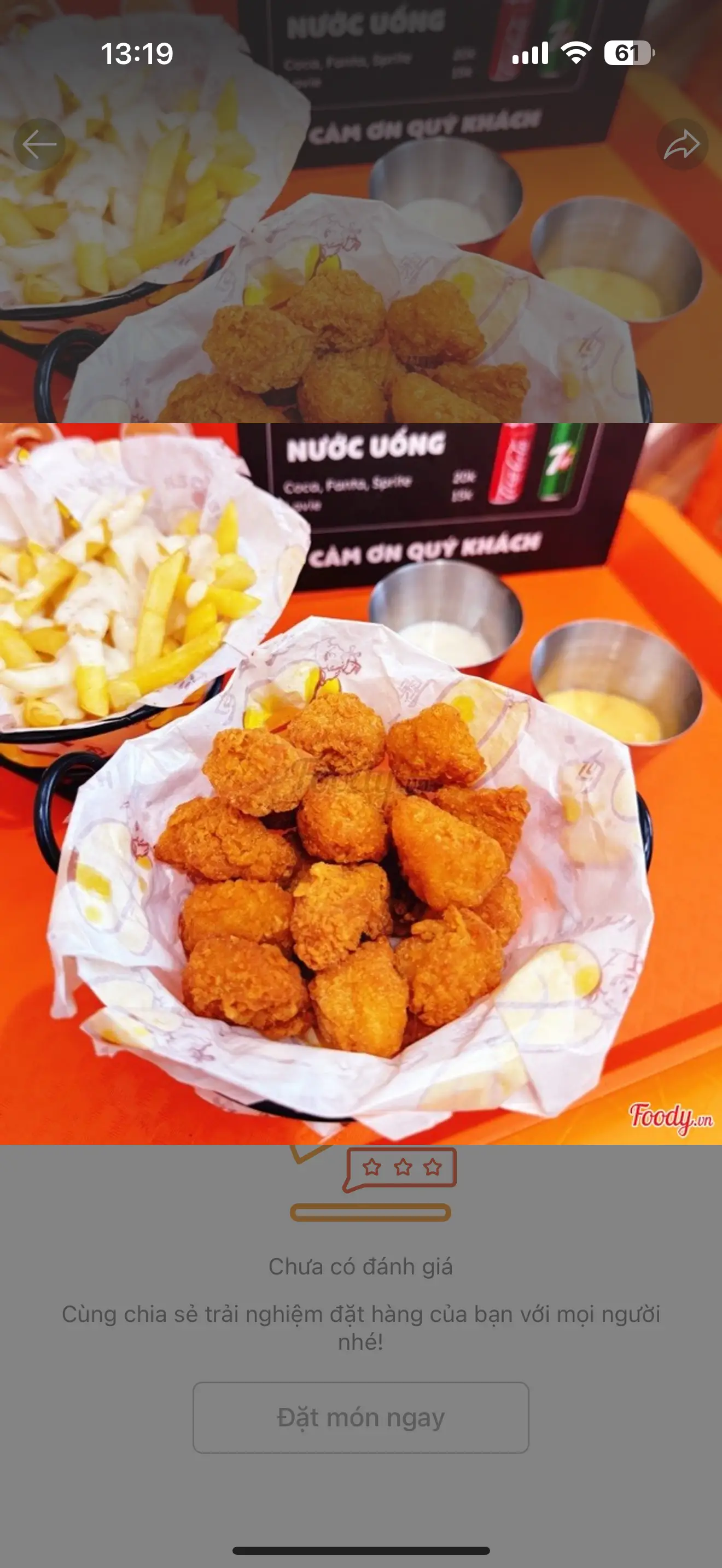 Hình ảnh Gà Popcorn kèm sốt carry